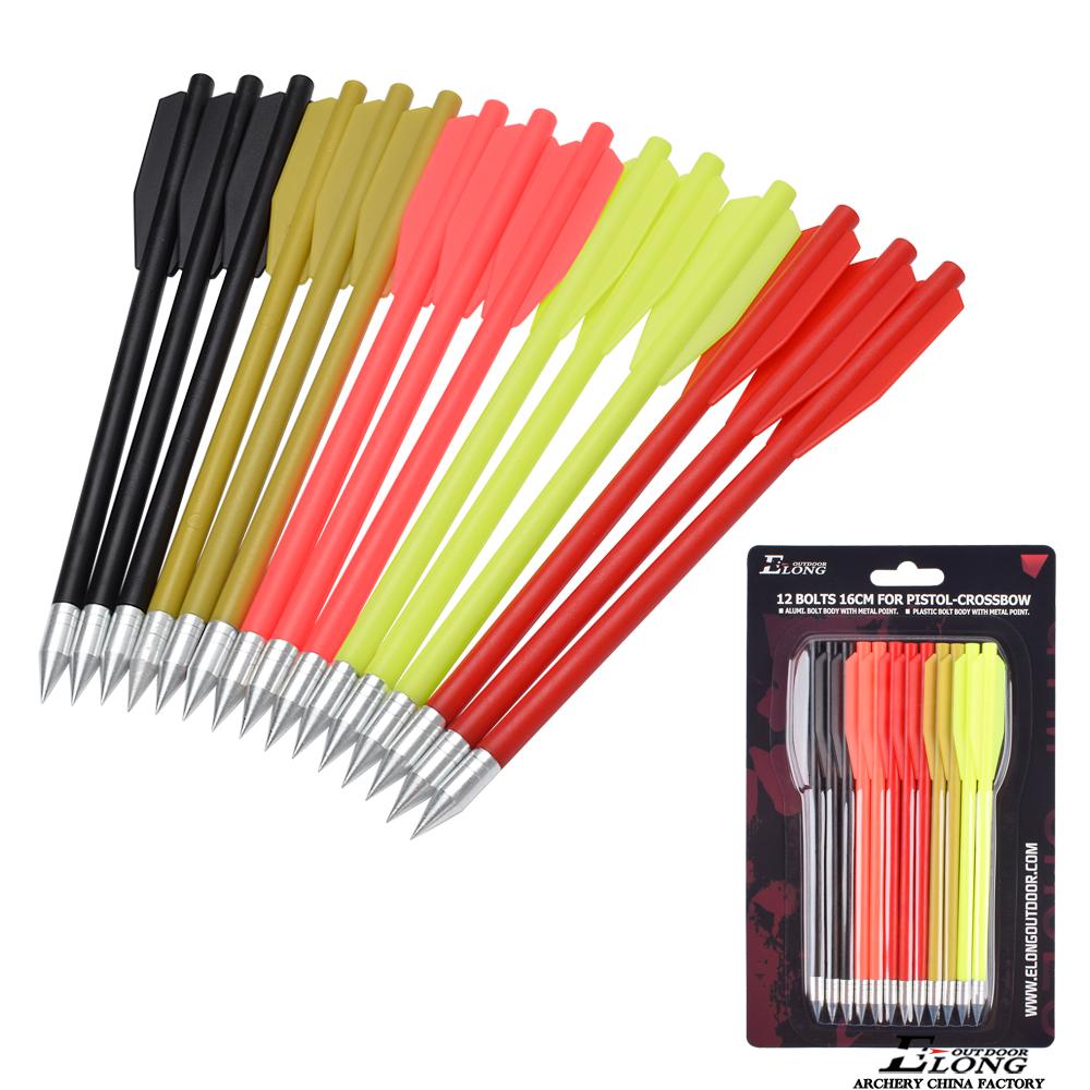 6.5'' plastic crossbow bolt 12pack PC body metal point for mini
