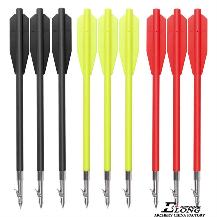 6/12pcs 6.8'' Fishing Bolts Plastic Shaft Fishing Xbow Bolt For Pistol  Crossbow 50 to 130 Pounds Black/Yellow/Red Arrows