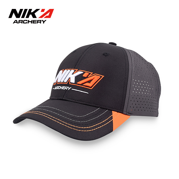 Nika射箭透气网帽橙色刺绣Logo鸭舌帽